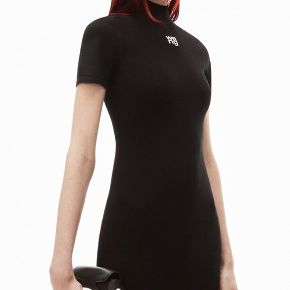 Alexander Wang mock neck tee dress in bodycon knit - Picture 3 of 8